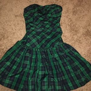 Plaid Preppy Strapless dress